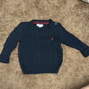 Ralph Lauren Baby Navy Cable Knit Sweater